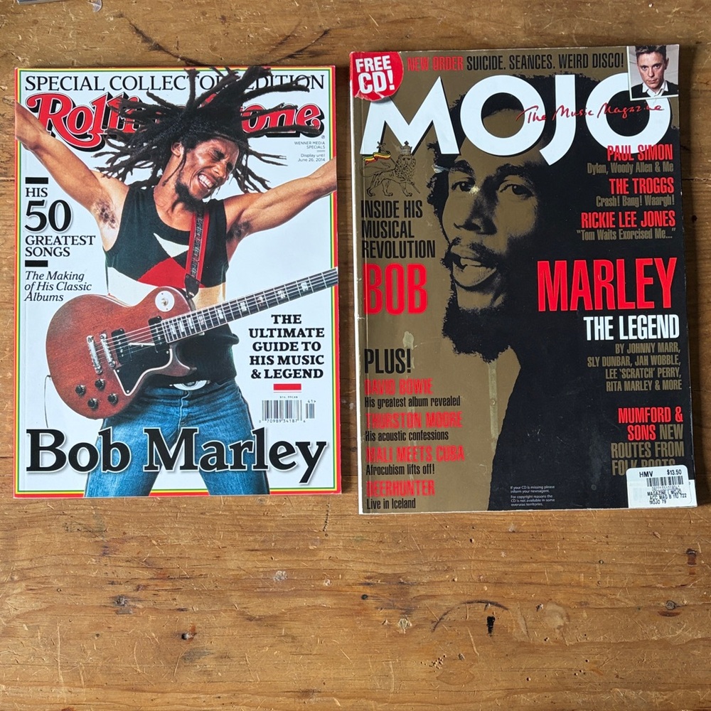 Bob Marley Magazines. Special Collection Edition Rolling Stone and UK Mojo